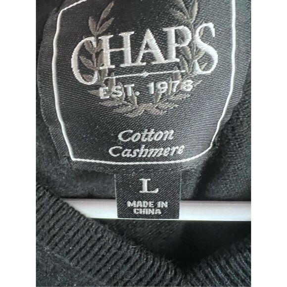 Chaps Navy Blue V-Neck Knit Cashmere Long Sleeve Pullover Sweater Men's Size Lar - Picture 2 of 9